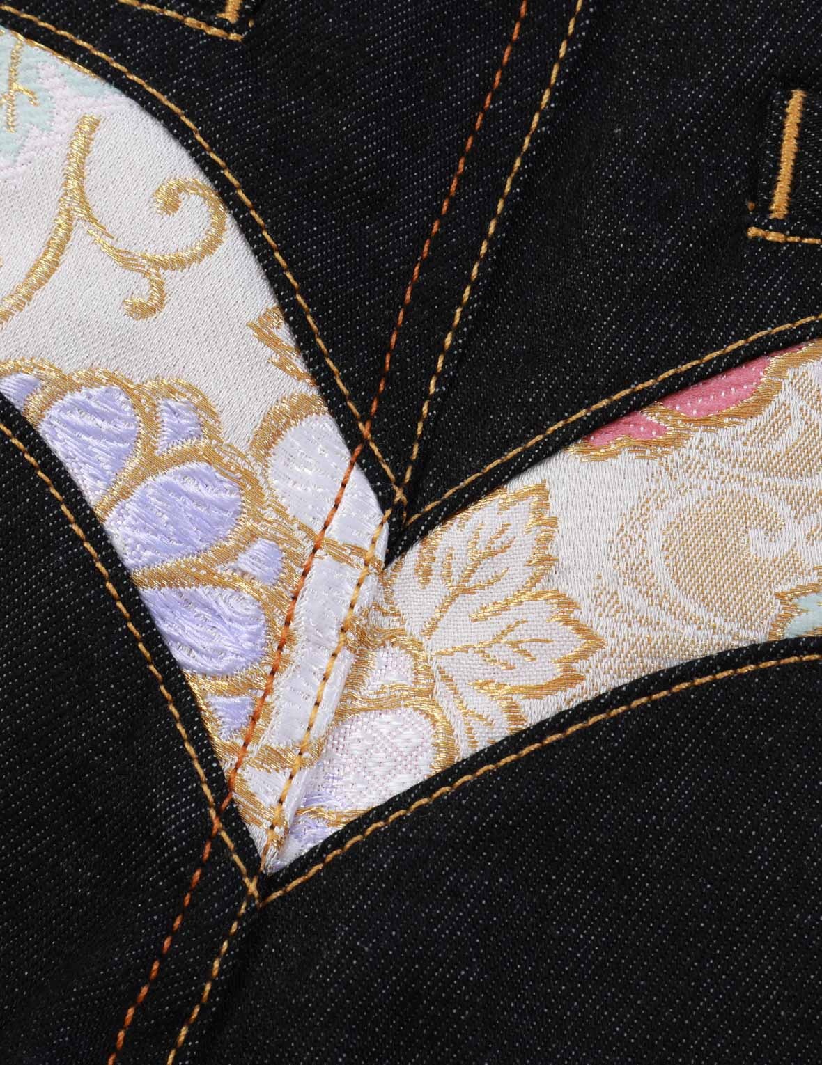 BROCADE DAICOCK INSERT BOYFRIEND JEANS - 8