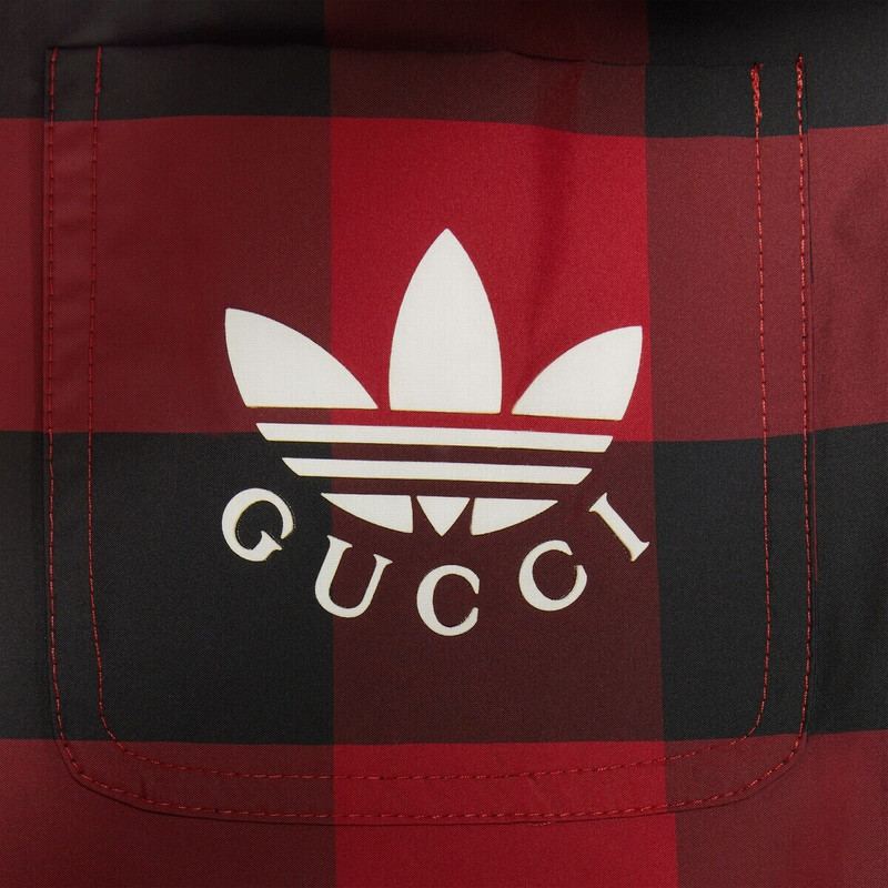 adidas x Gucci Gingham nylon cape coat 6