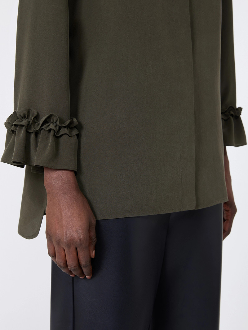 FIABE Silk crêpe de Chine shirt - KAKI 5