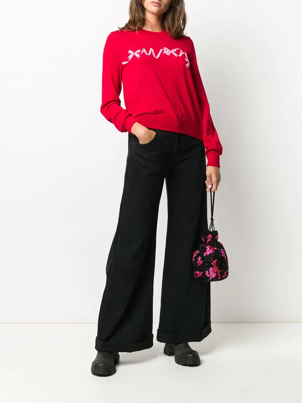 bow embroidered jumper - 2