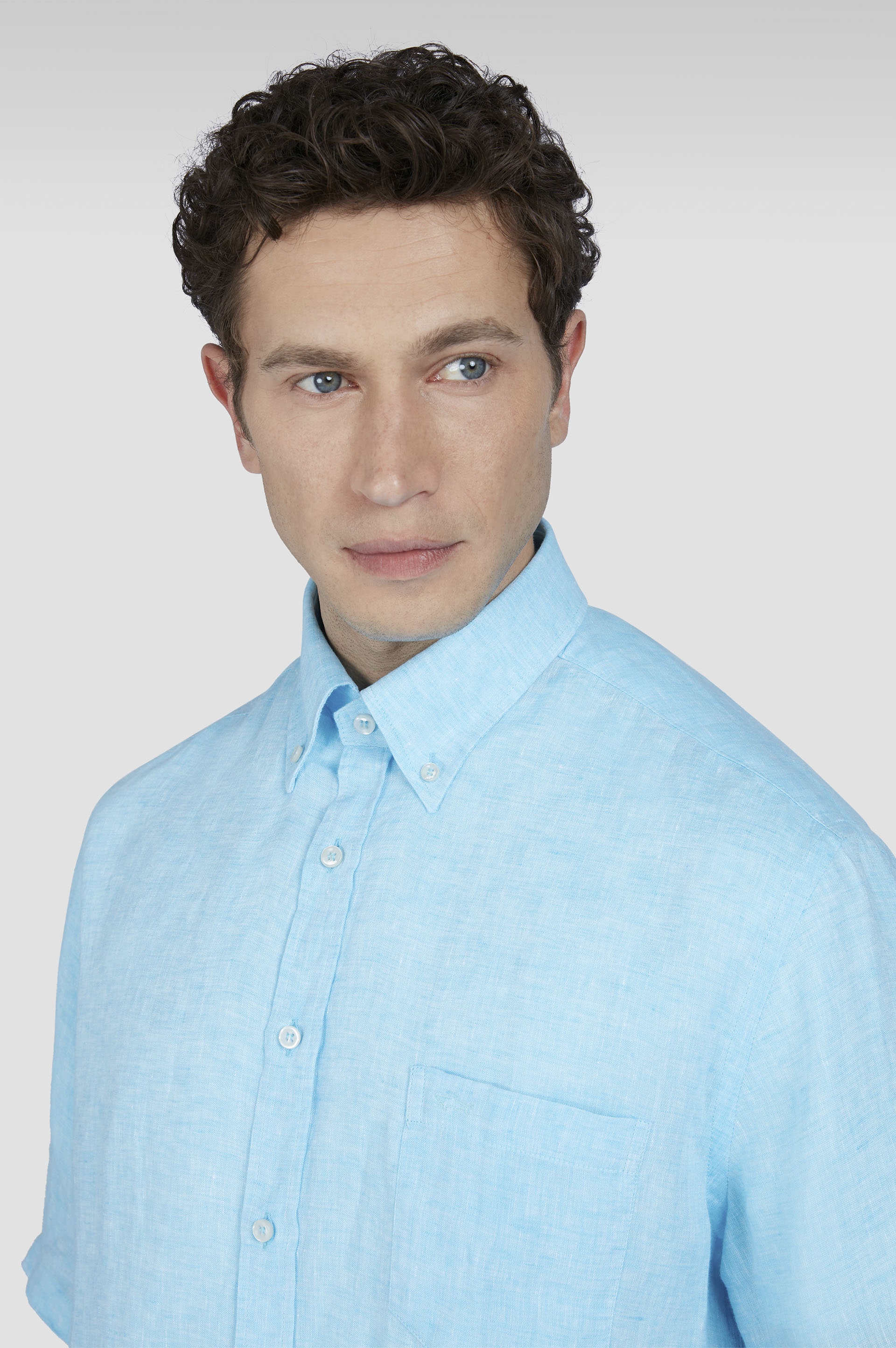 SHORT-SLEEVED LINEN SHIRT - 4