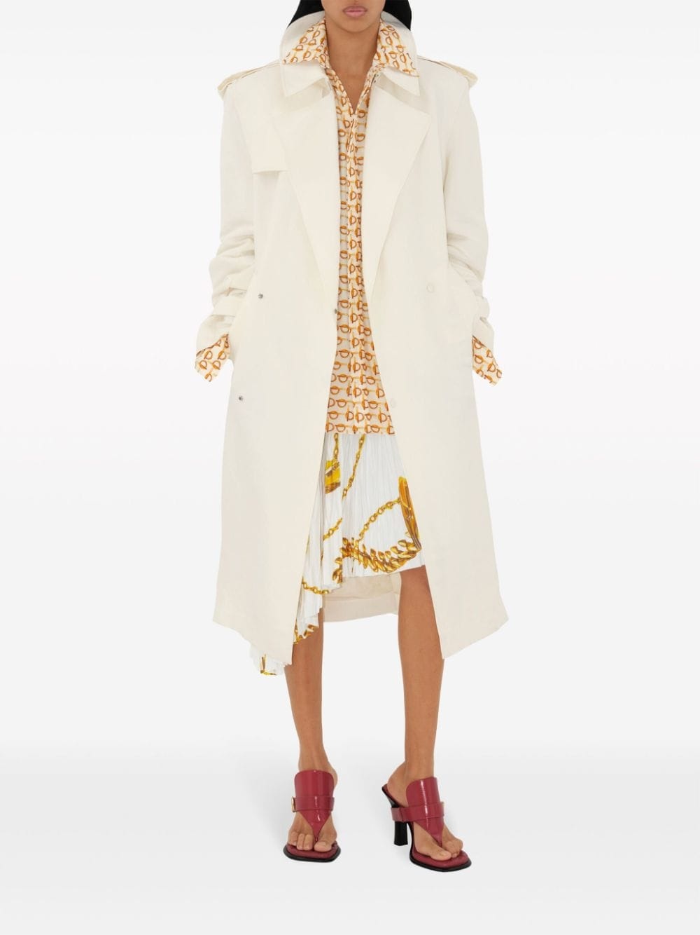 chain-print asymmetric skirt - 2