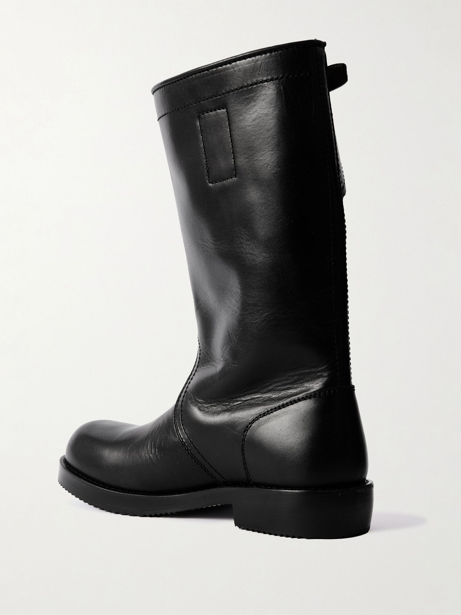 Buckled Leather Boots Black - 4