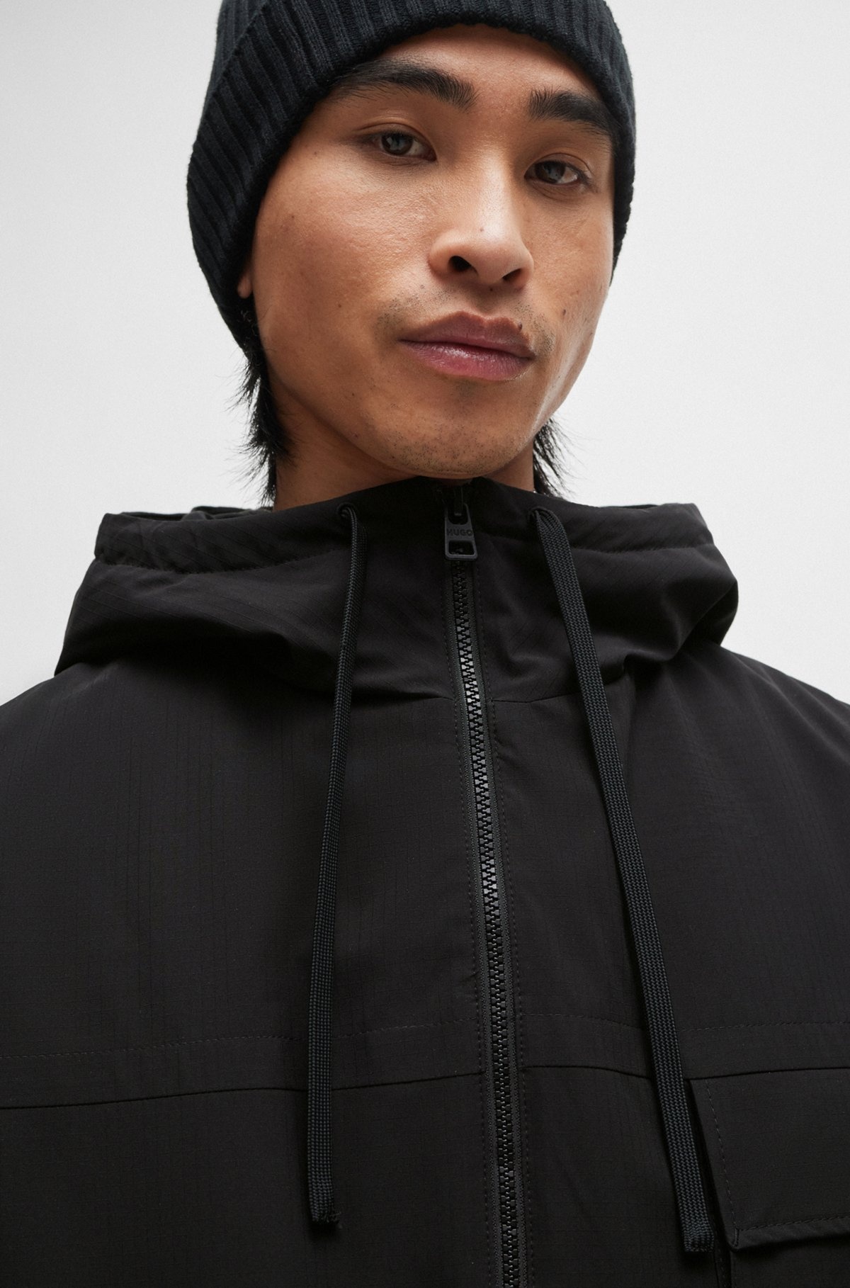 WATER-REPELLENT PARKA JACKET WITH STACKED-LOGO BUCKLE - 5
