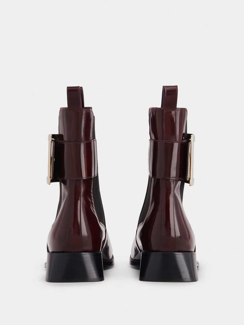 Très Vivier Metal Buckle Chelsea Booties in Leather 5