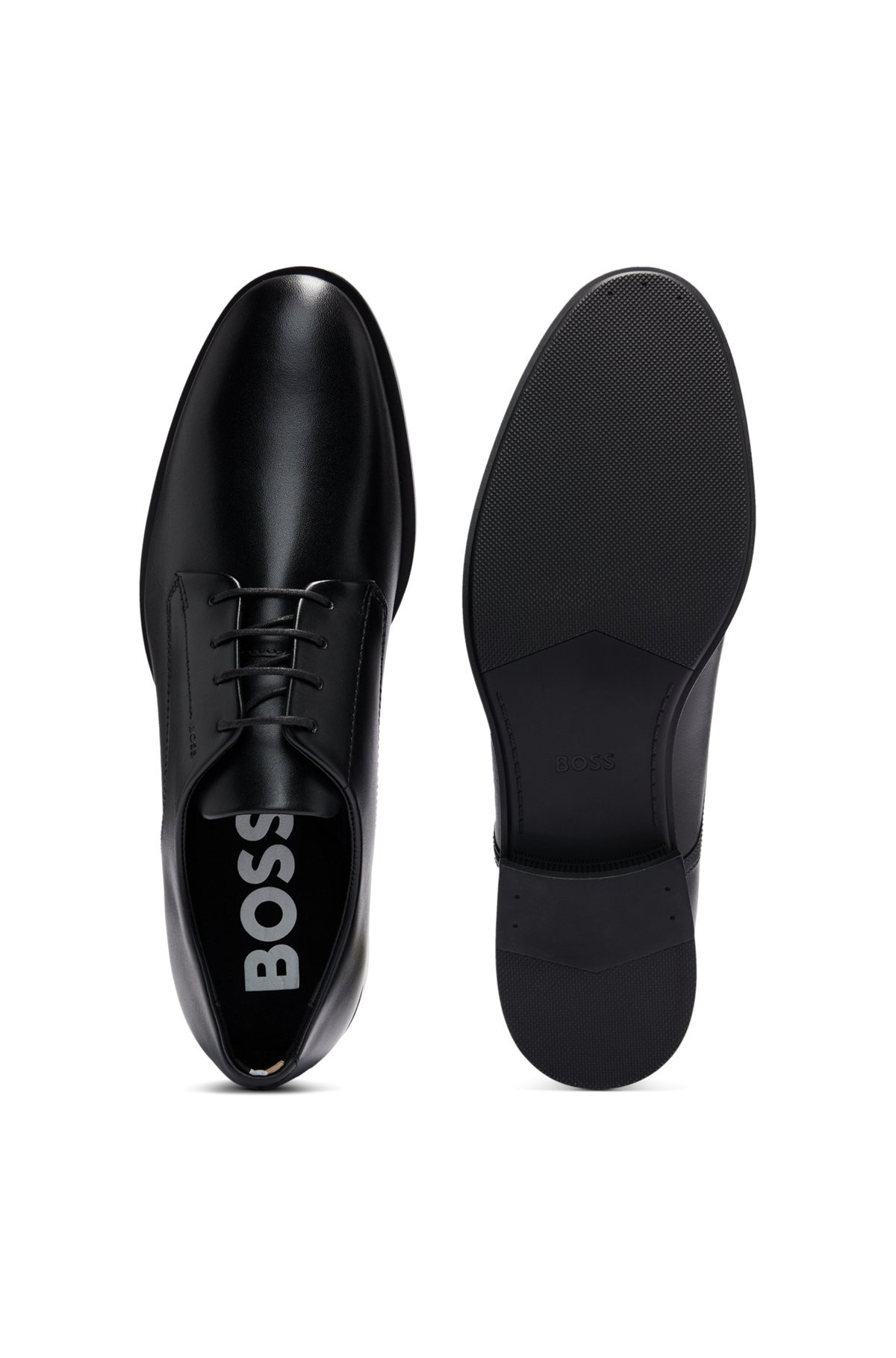 LEATHER DERBY SHOES WITH SIGNATURE TRIMS - 4