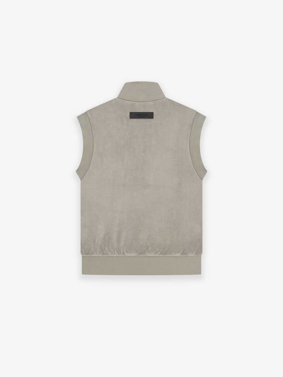 Womens Pullover Terry Mockneck Vest - 2