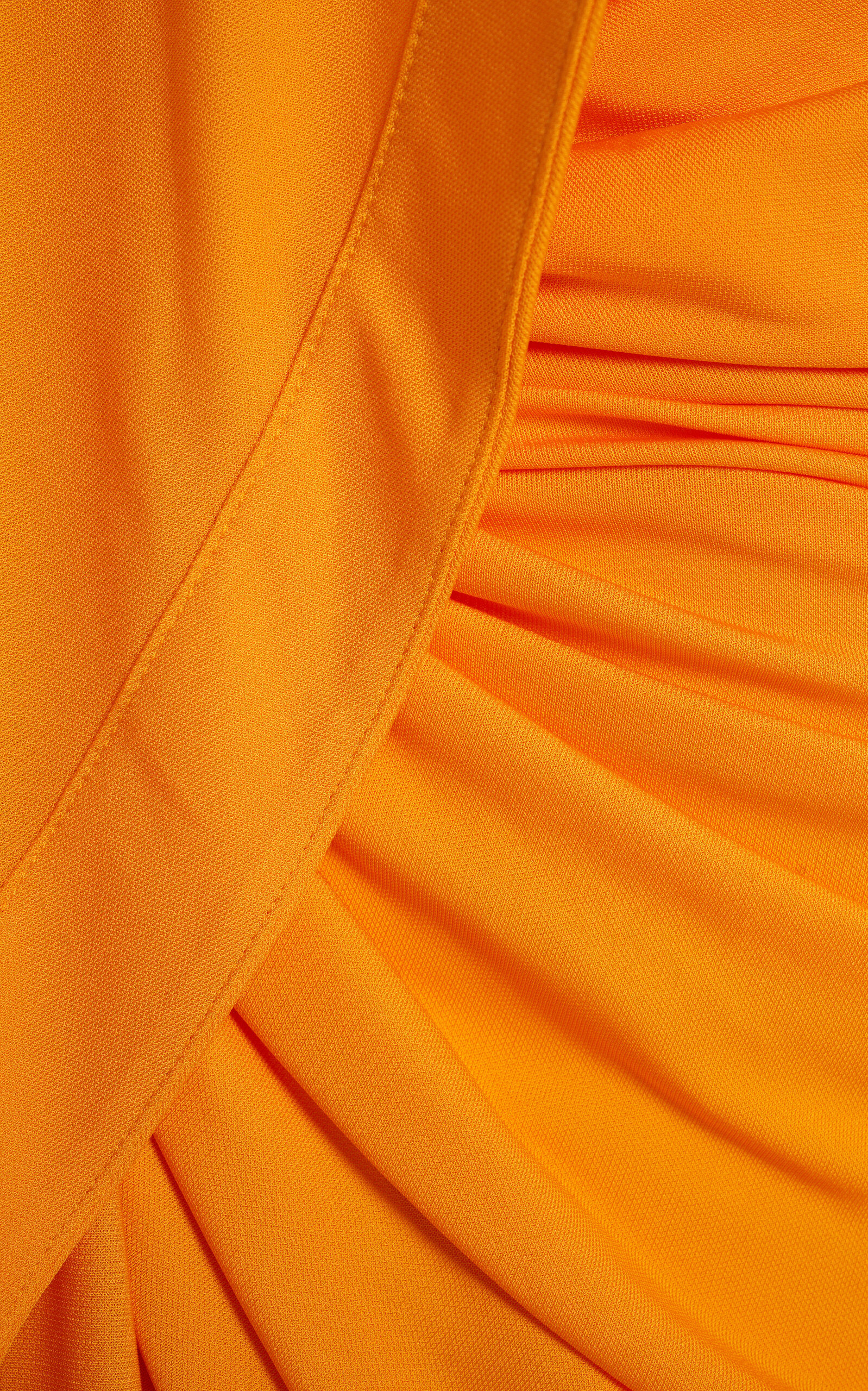 Asymmetric Draped Jersey Midi Dress orange - 6
