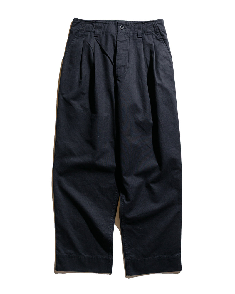MHL Stitch Pleat Trouser Compact Cotton Canvas Black 1