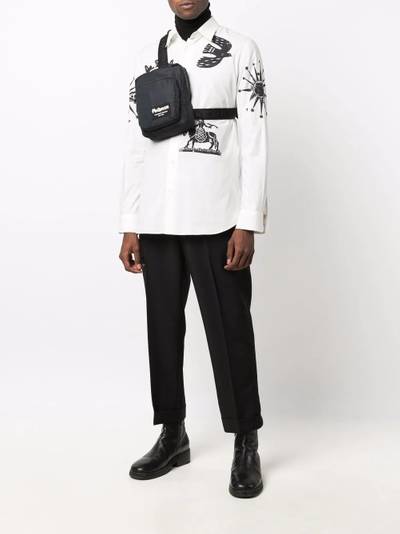 Alexander McQueen logo-embroidered messenger bag outlook