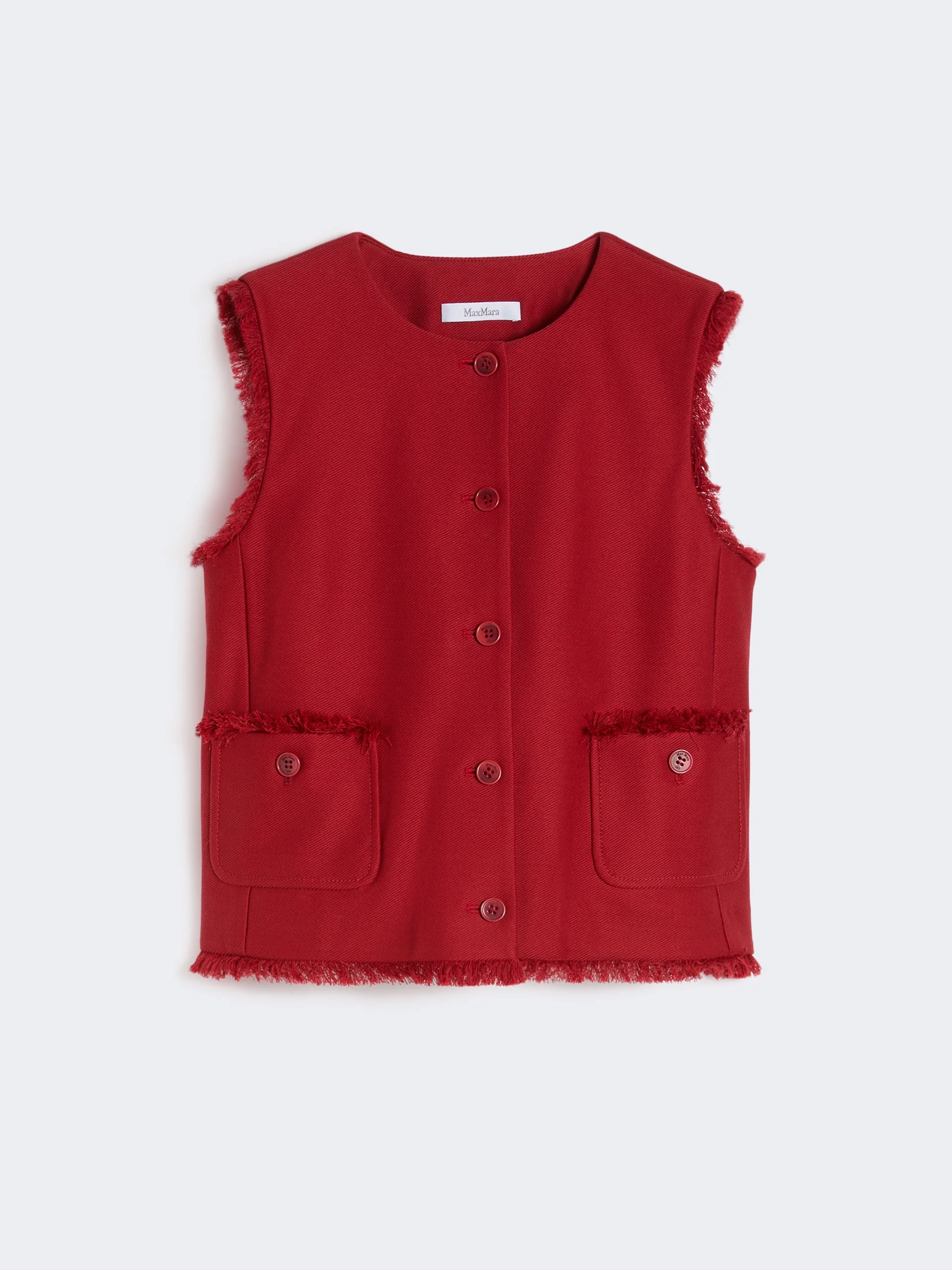 Cotton gabardine jersey gilet - RED - 1
