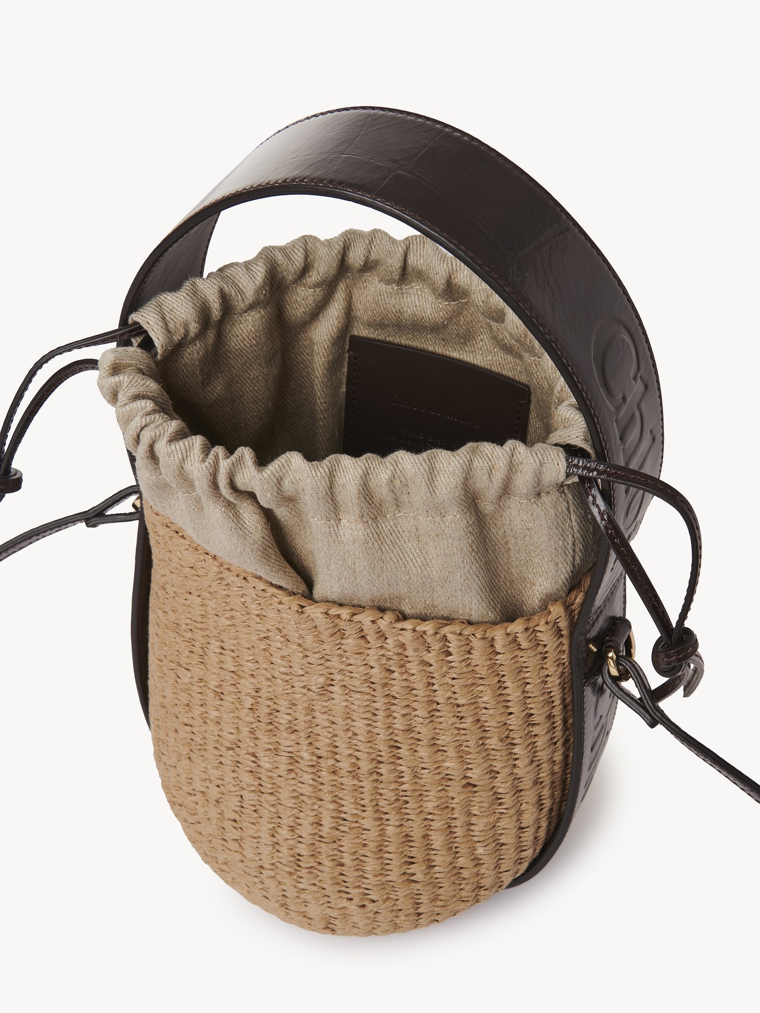 Chloé SMALL WOODY BASKET IN FAIR-TRADE NATURAL FIBERS