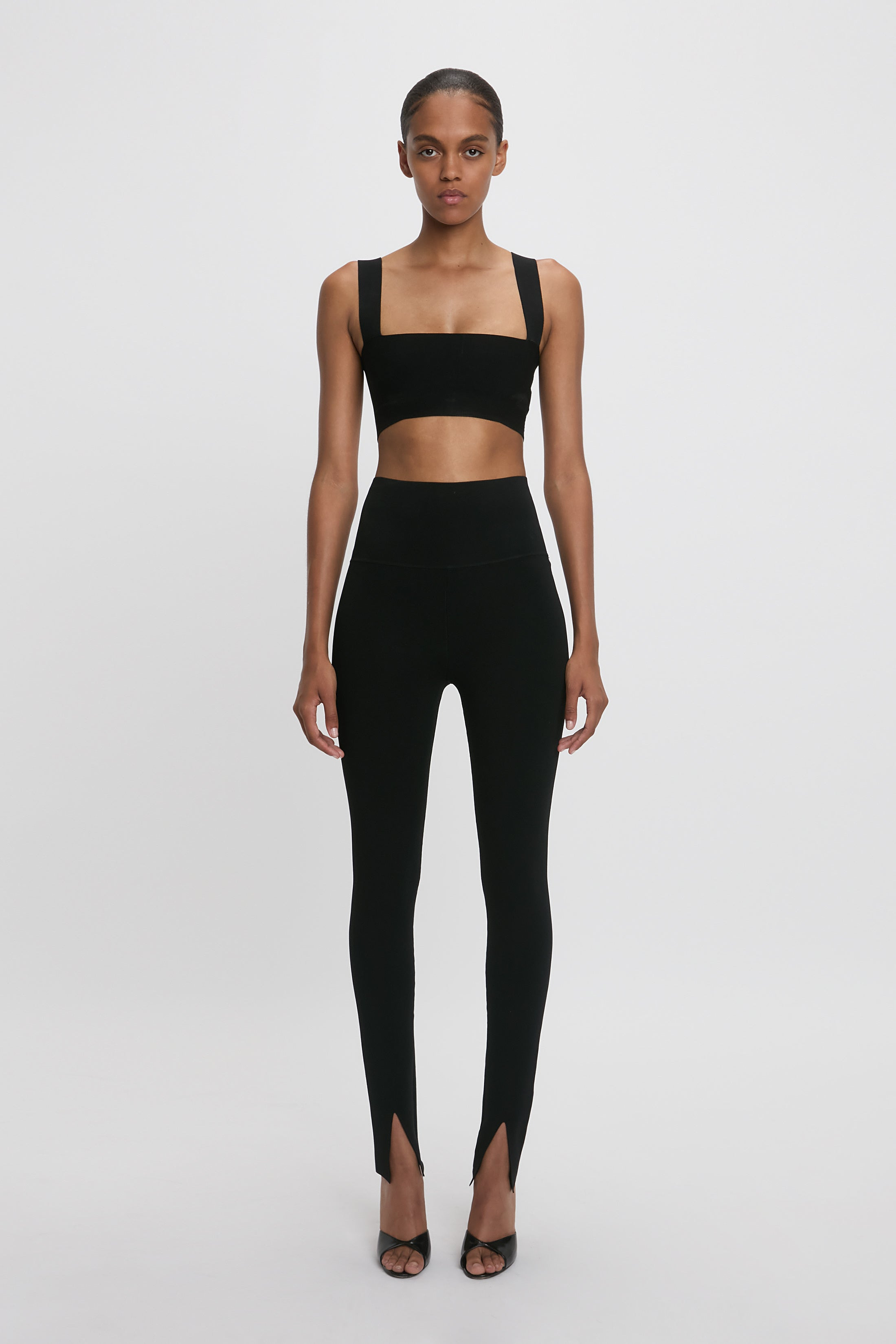 VB Body Split Front Leggings In Black - 2