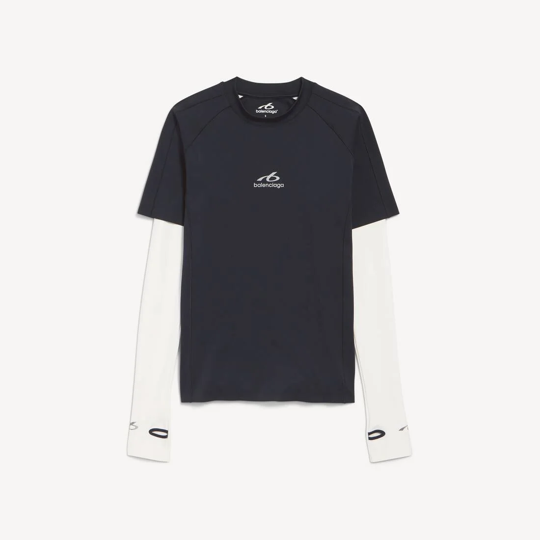 Men's Techwear Long Sleeve T-shirt in Navy/white - 1