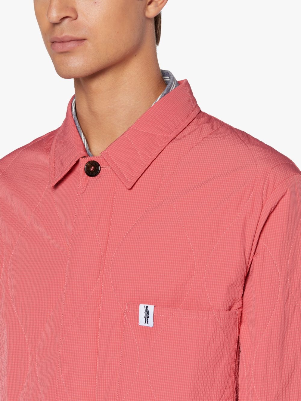 SEESUCKER CHORE PINK QUILTED JACKET | GQM-215 - 5