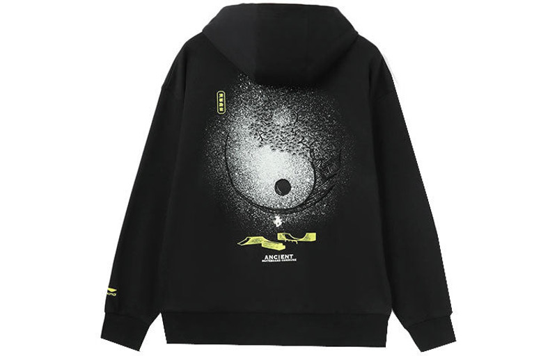 Li-Ning Li-Ning Skateboard Graphic Hoodie 'Black' AWDR451-1 outlook