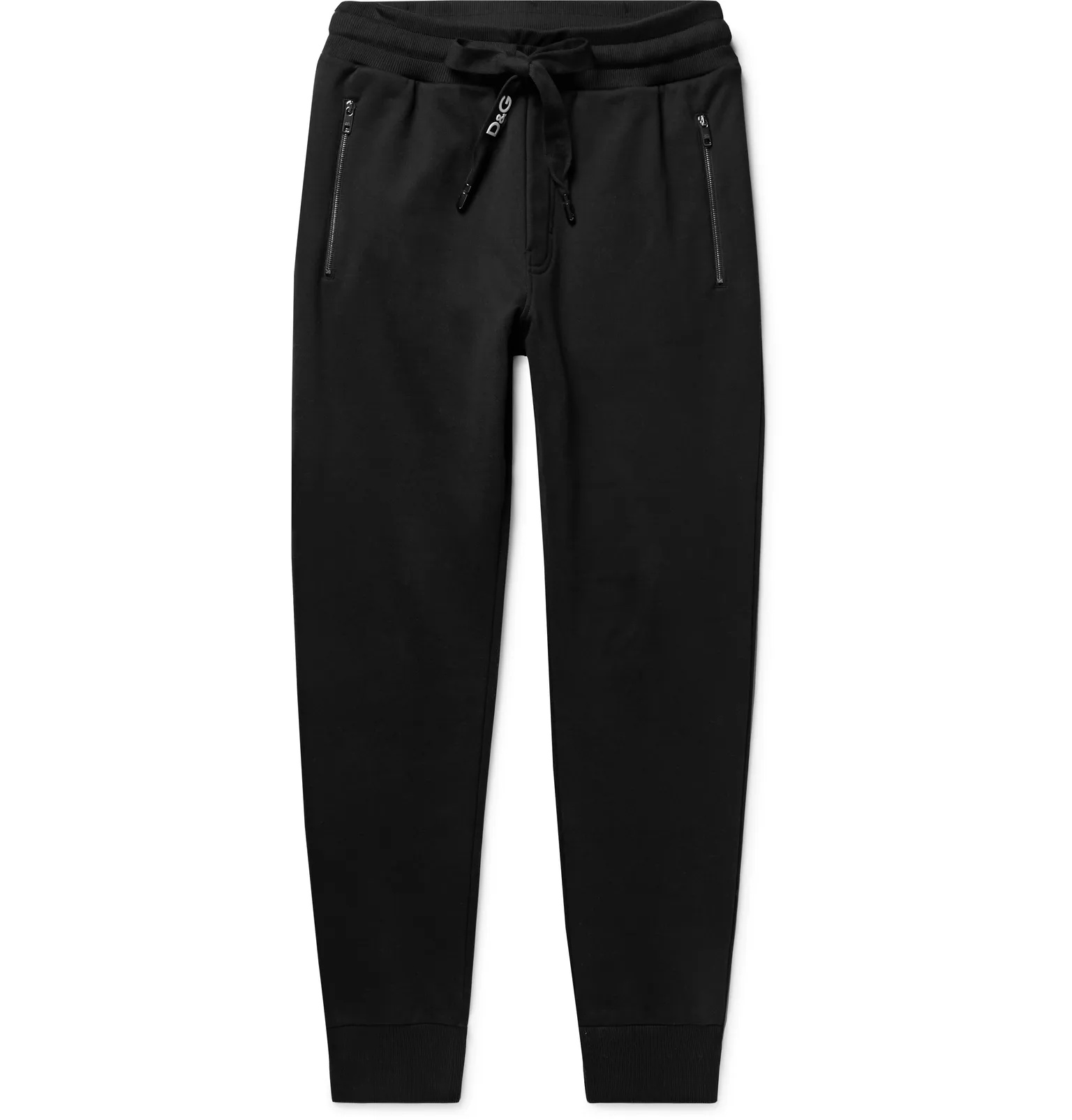 Slim-Fit Tapered Logo-Embroidered Loopback Cotton-Jersey Sweatpants - 1