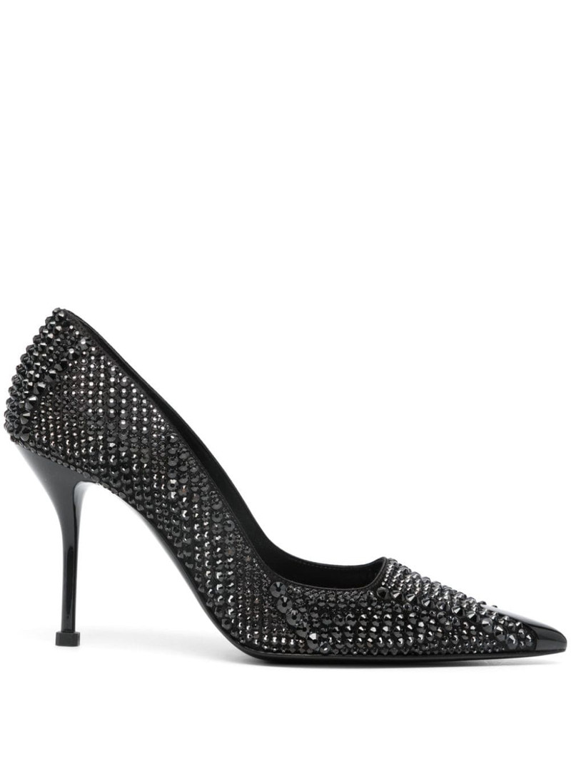 Punk 90mm rhinestone-embellished pumps 1