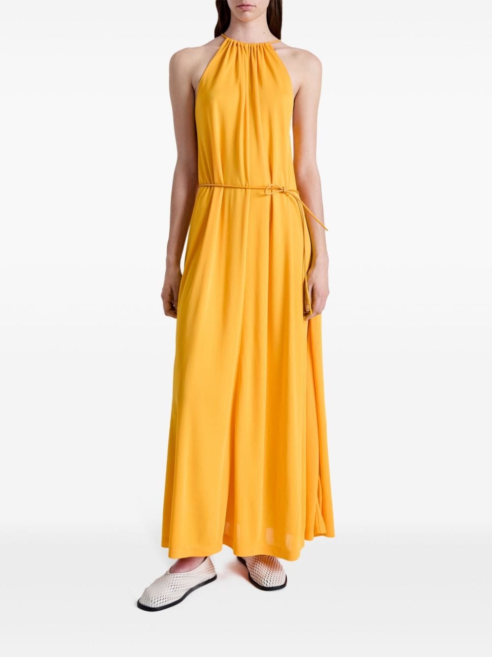 【fa.er.ie】halter neck jersey shirring dress ♥2color fa.er.ie] halter neck jersey shirring dress (light grey)