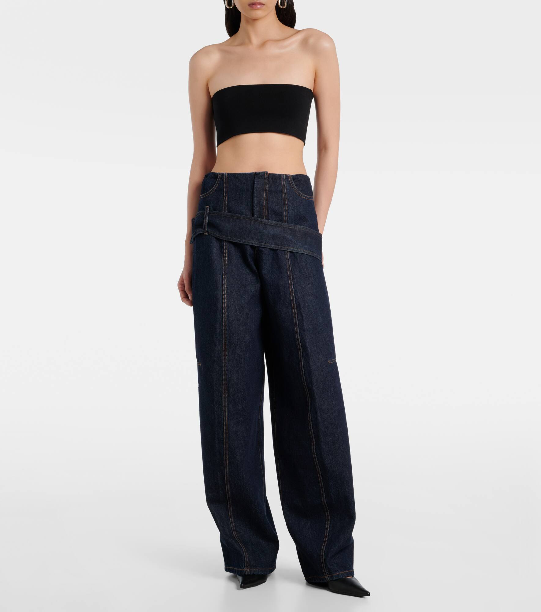 Runway low-rise wide-leg jeans - 7