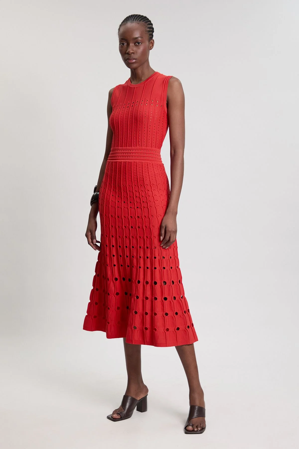 karen millen knee length dresses Forest KarenMillen Petite Compact Essential Tab Waist Midi Dress