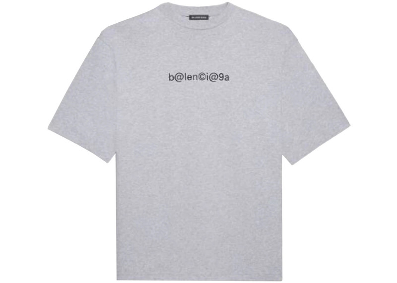 Balenciaga Large Fit Symbols T-Shirt Heather Grey/Black 1