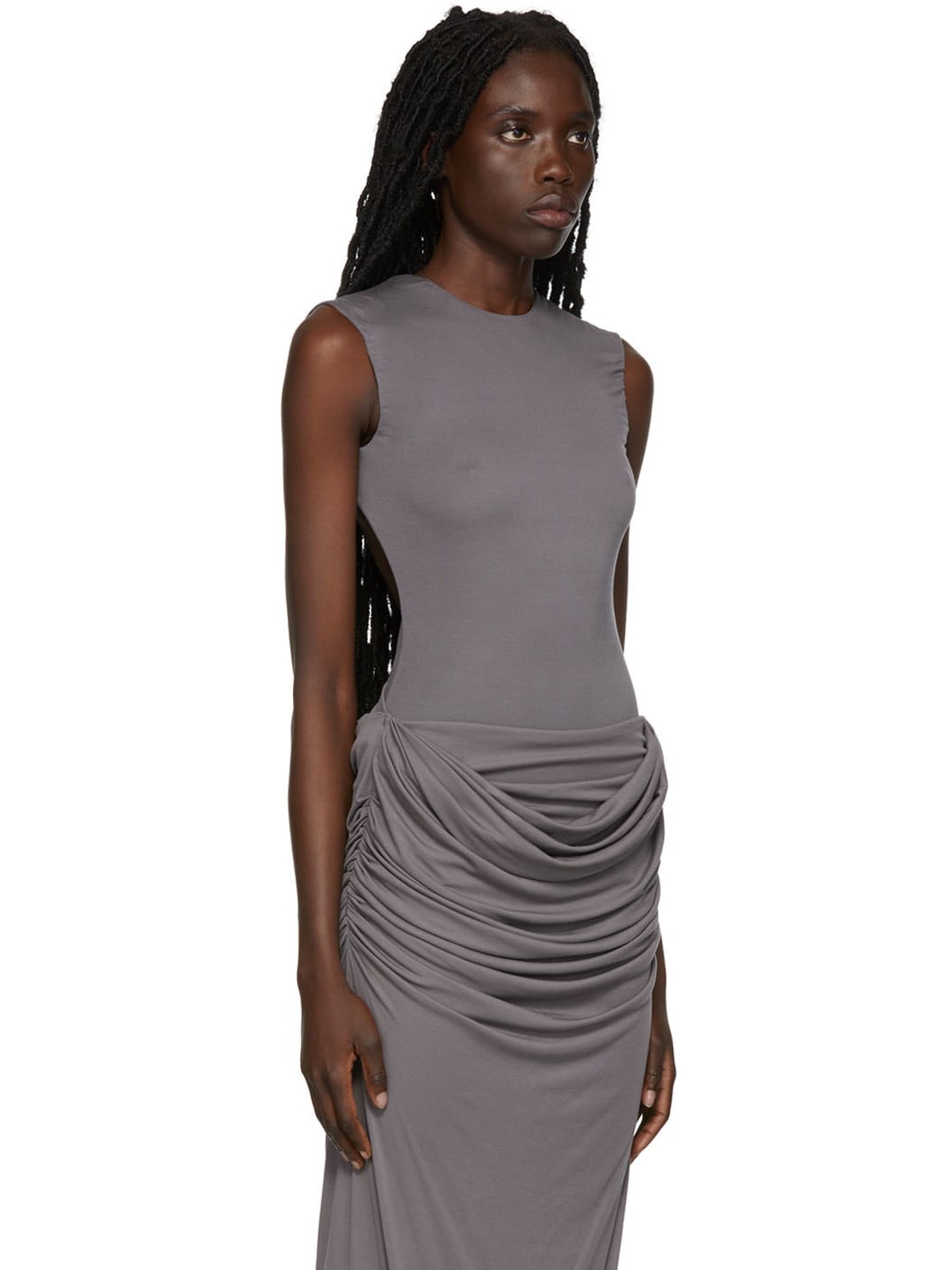 Gray Cut-Out Bodysuit - 2