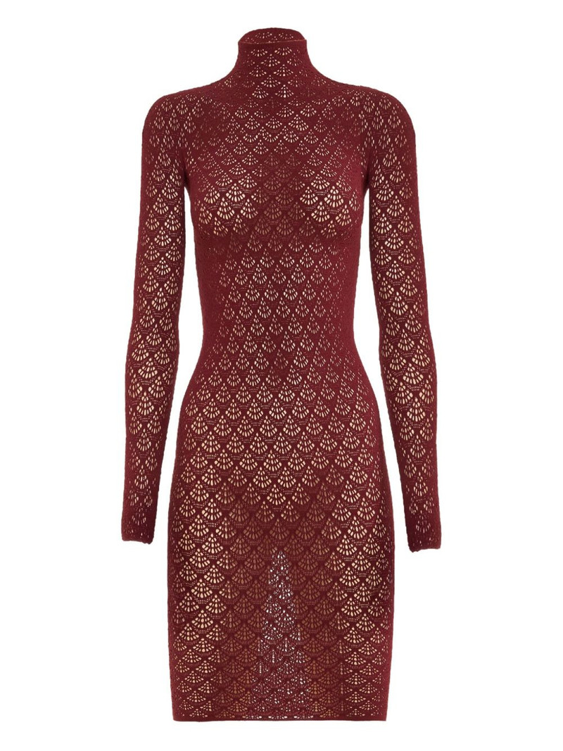 mermaid-net mock-neck mini dress 1