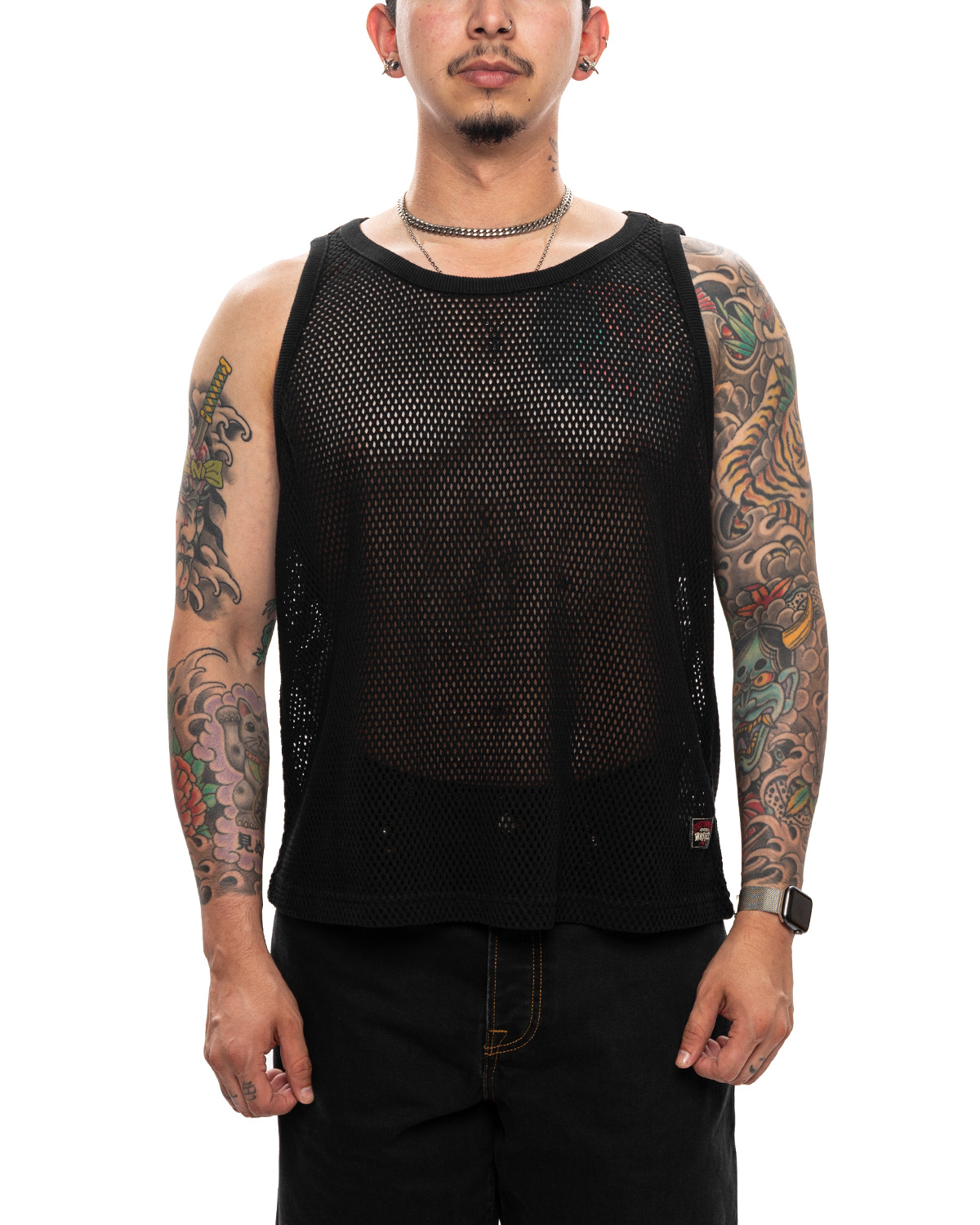 Stüssy Cotton Big Mesh Tank 'Black' | REVERSIBLE