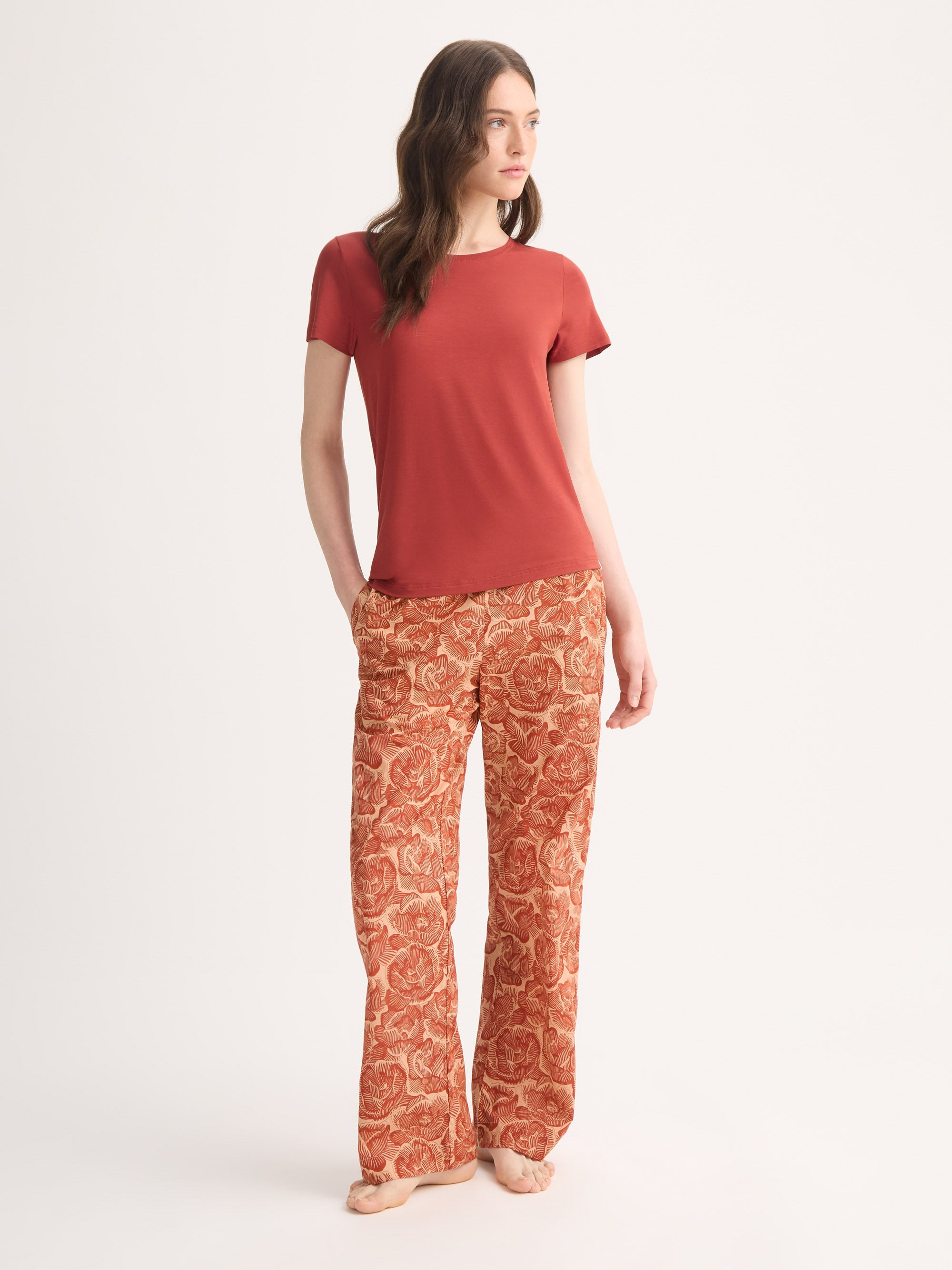 Women's T-Shirt Lara Micro Modal Stretch Rose Red - 2