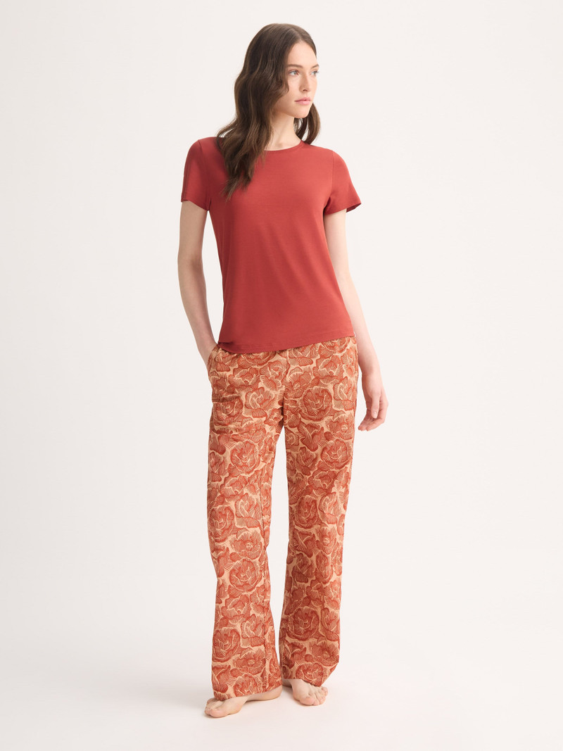 Derek Rose Women's T-Shirt Lara Micro Modal Stretch Rose Red outlook