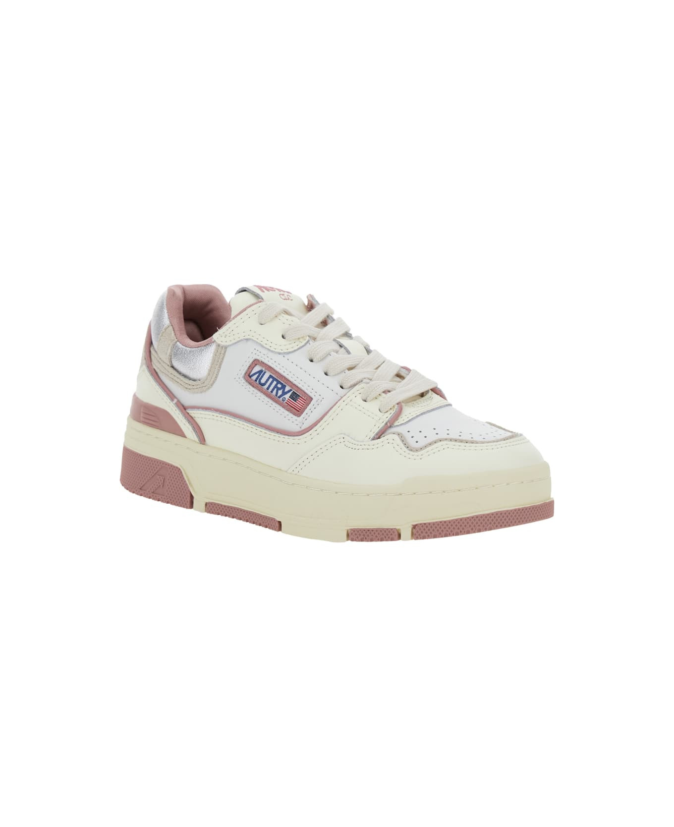 'clc' Pink Low Top Sneakers With Logo Patch In Leather Woman - 2