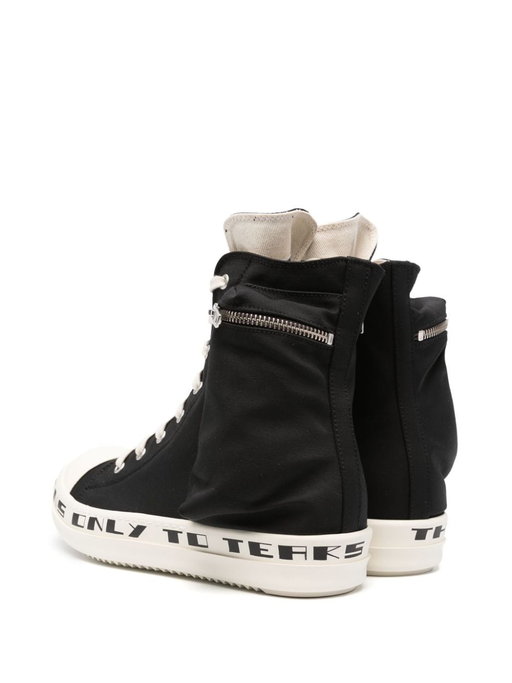 slogan-print high-top sneakers - 3