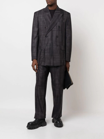 VERSACE check-print wool-blend trousers outlook