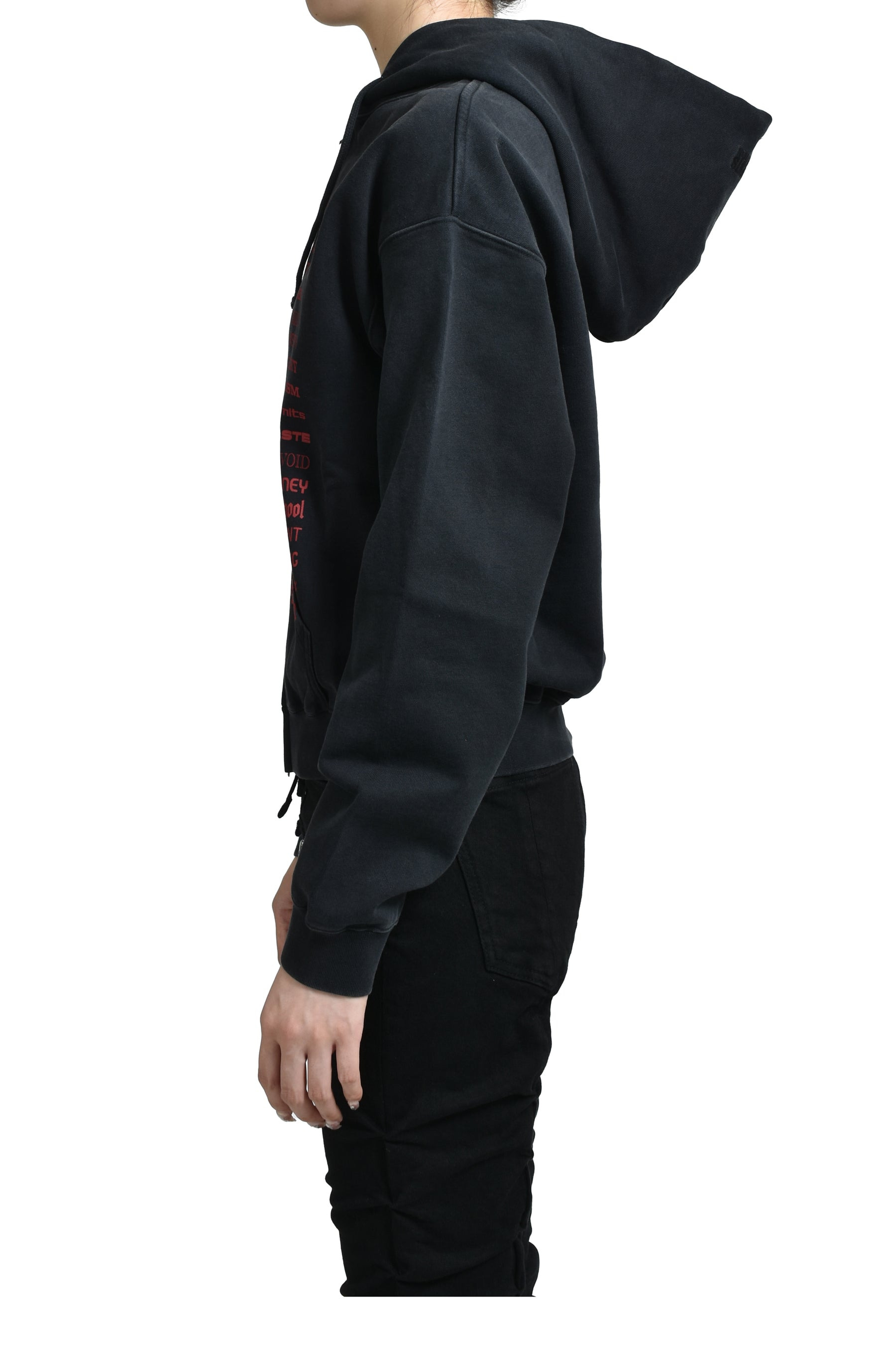 FUCK FITTED ZIP-UP HOODIE / BLK - 3