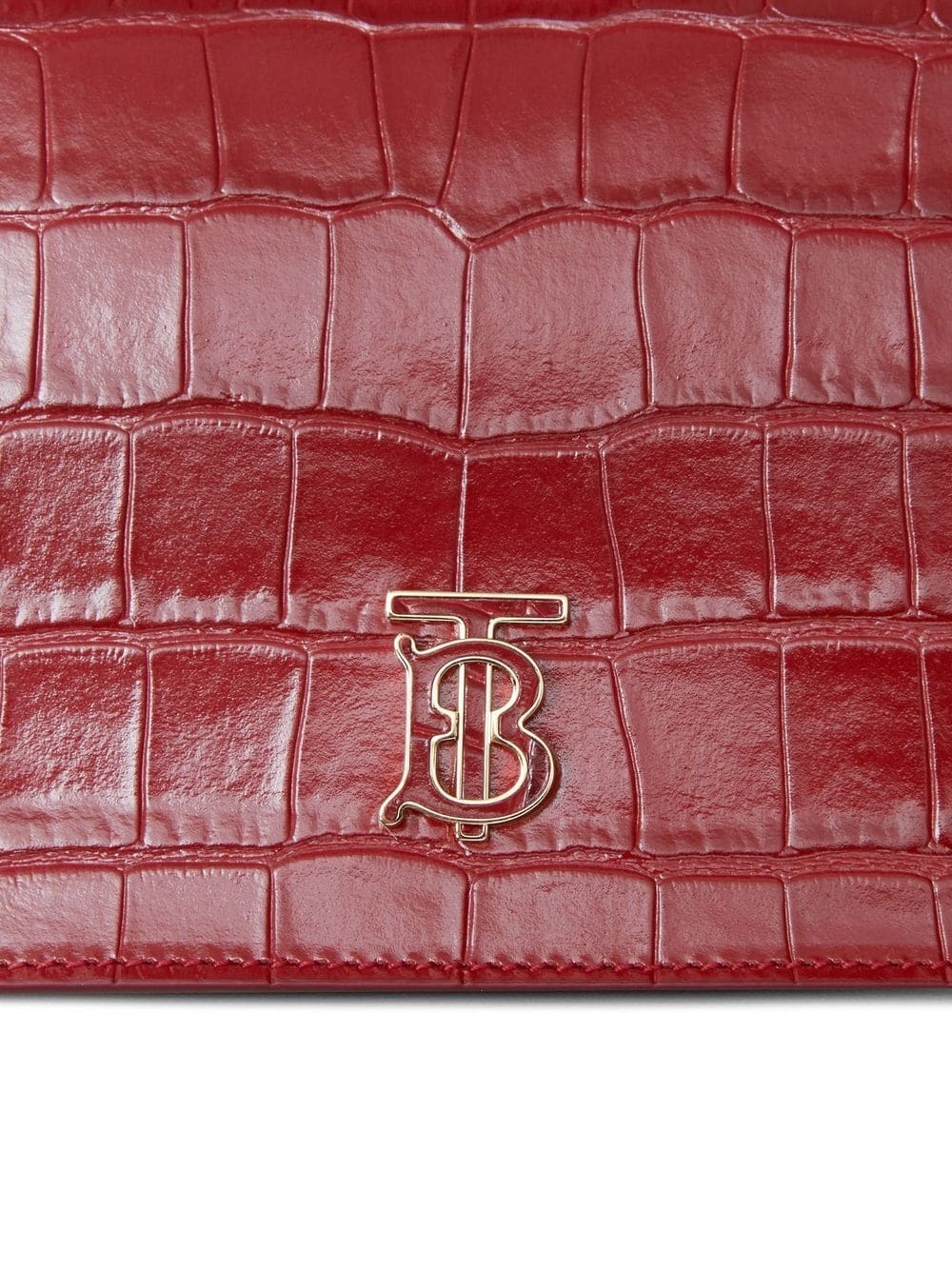 TB plaque embossed leather mini bag - 3