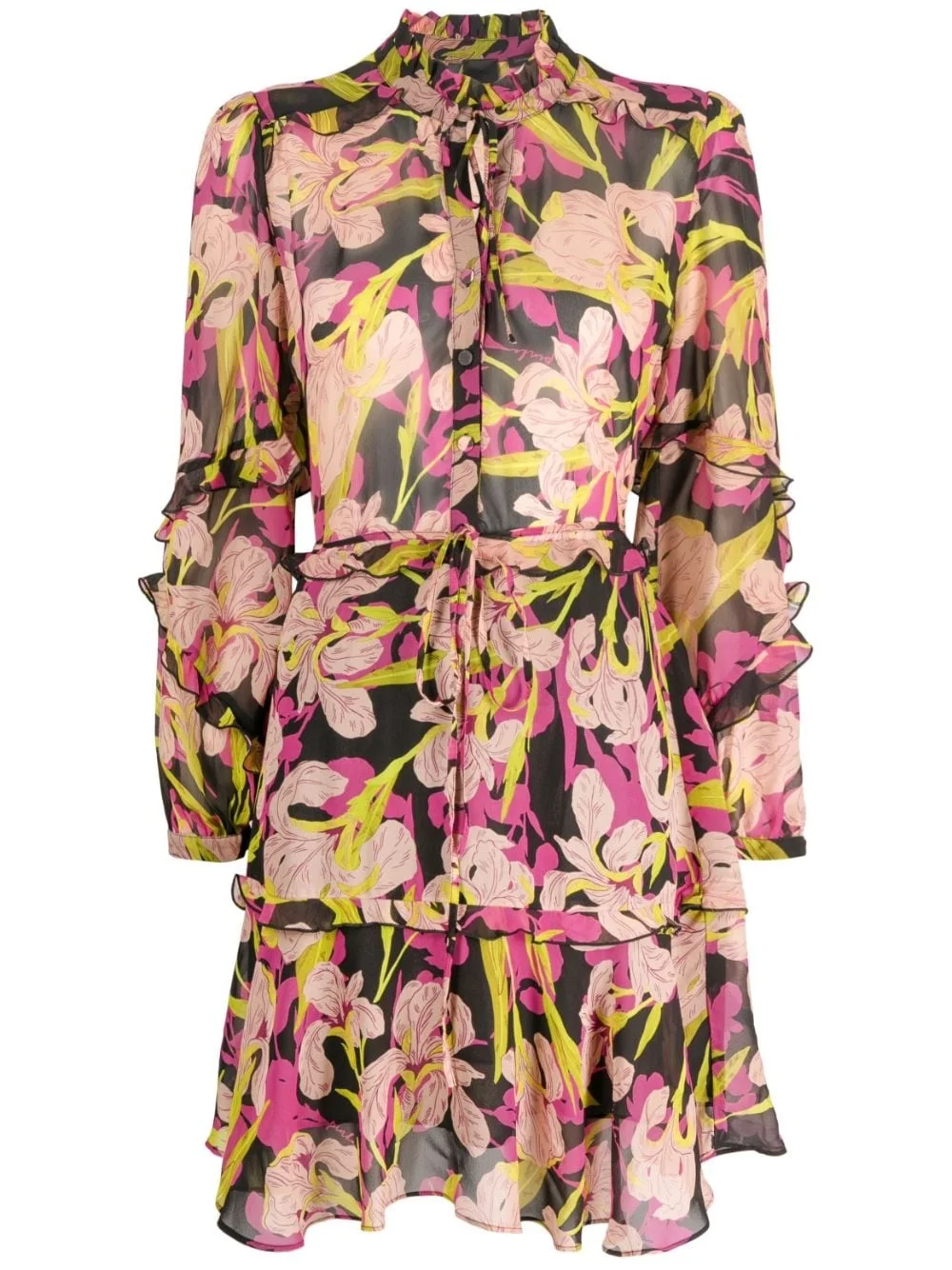 Piccadilly floral-print ruffled minidress - 1
