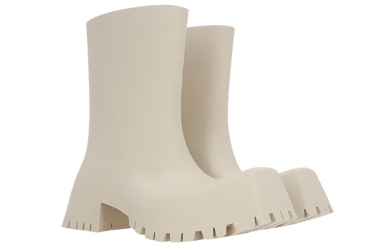 (WMNS) Balenciaga 50mm Trooper Rubber Boots 'Beige' 679326W0FO82000 - 2