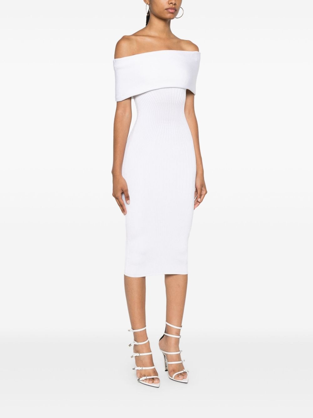 off-shoulder knit dress - 3