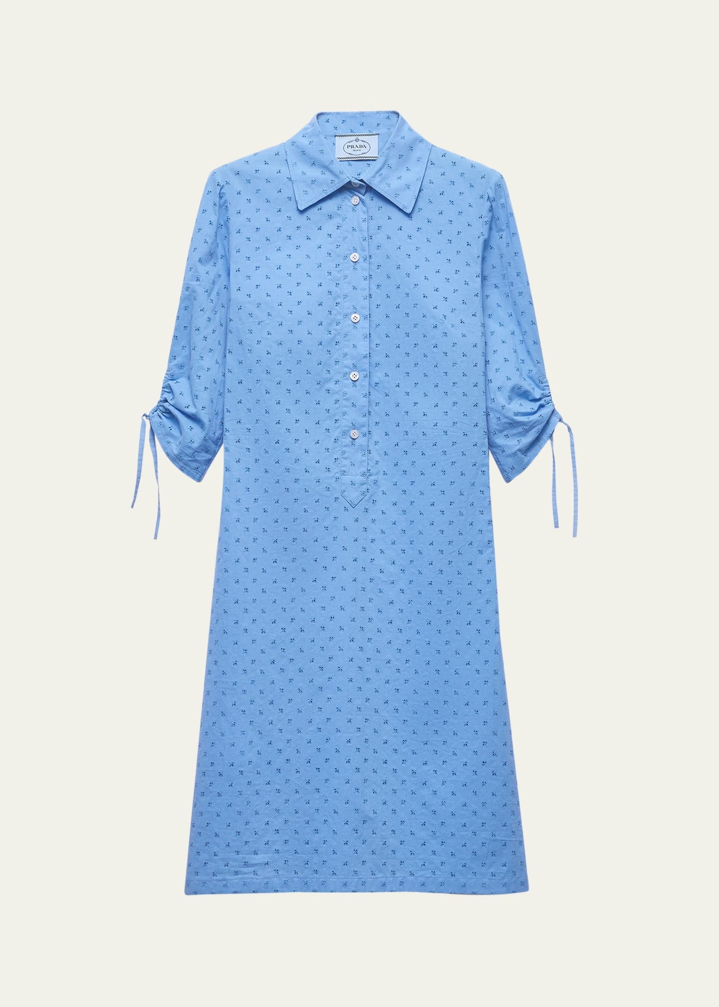 Sangallo Floral 3/4-Sleeve Day Shirtdress - 1