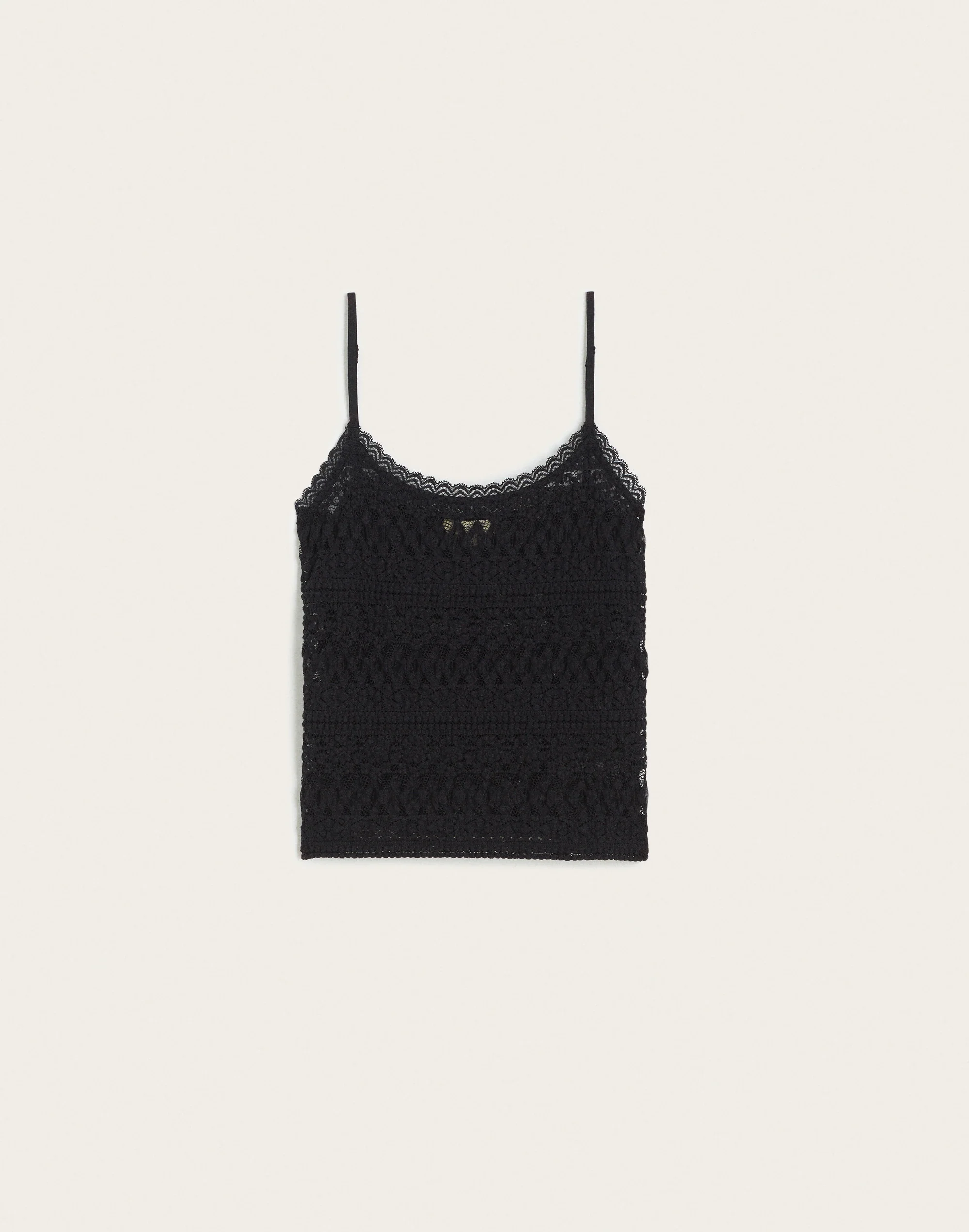 Jacquard-Lace Scoopneck Tank - 1