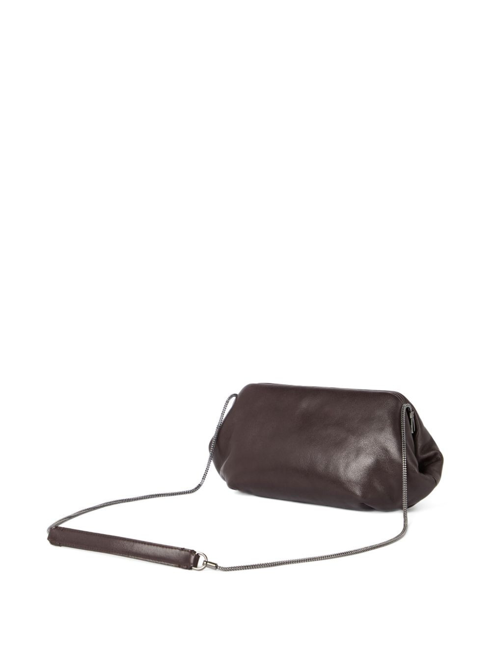 leather chain-strap clutch bag - 2
