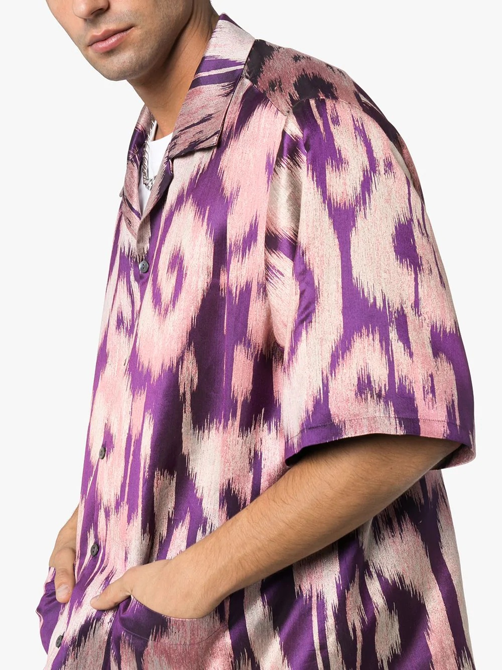 swirl print bowling shirt - 5