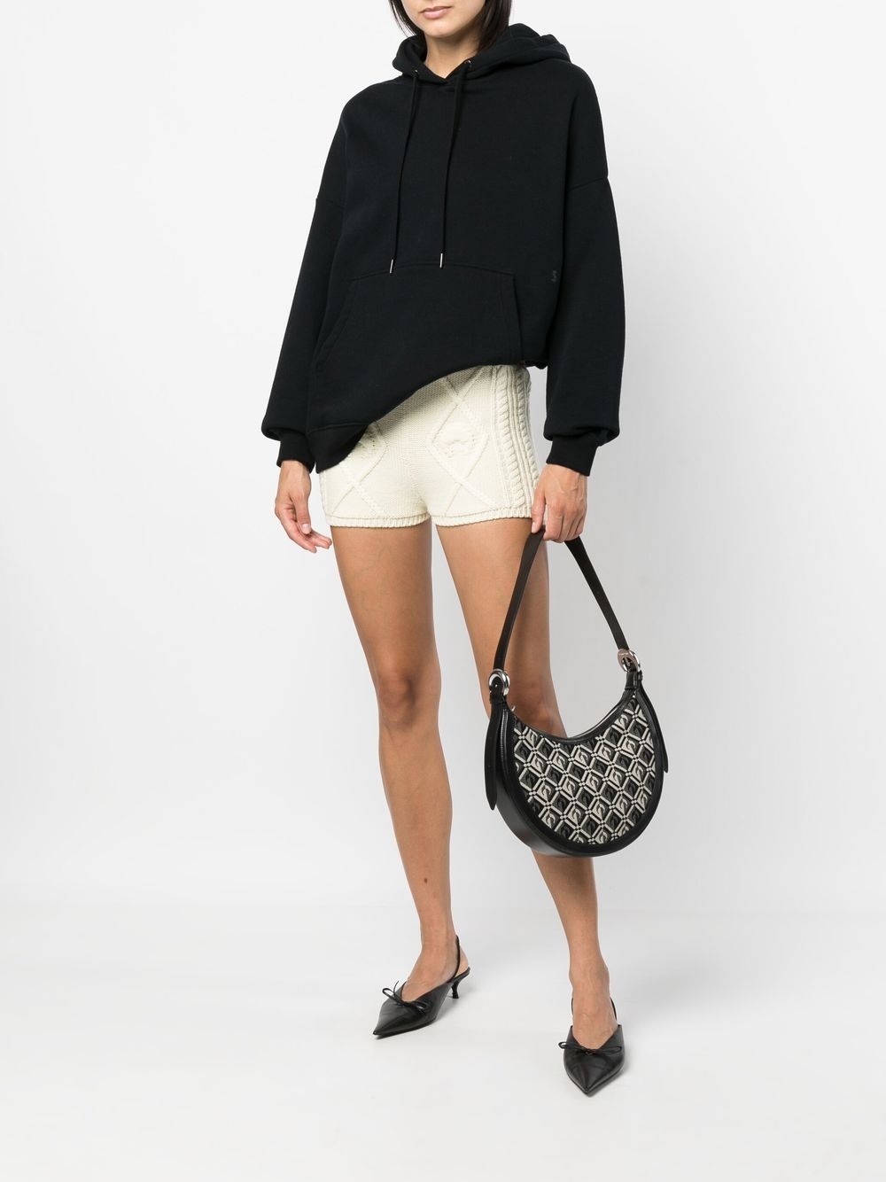cable-knit wool shorts - 4
