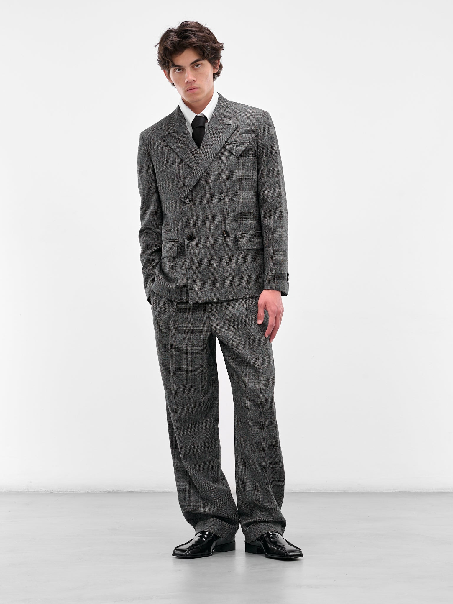 Gray Prince Of Wales Trousers - 6