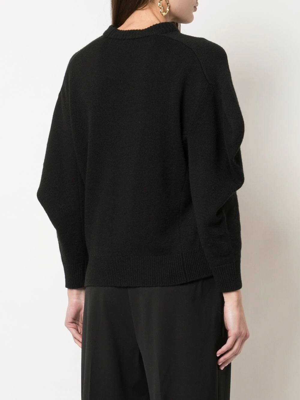 cashmere draped sleeve jumper - 4