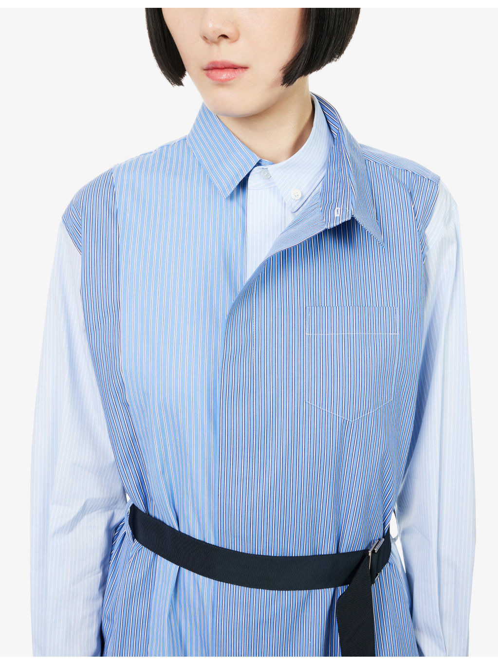 Stripe-Print Belted Cotton-Poplin Shirt Dress - 5