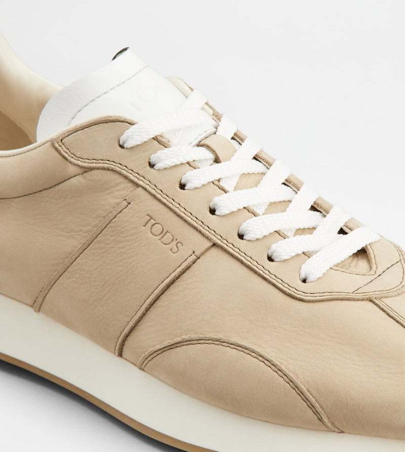 T VINTAGE SNEAKERS IN LEATHER - BEIGE, BROWN, WHITE 5