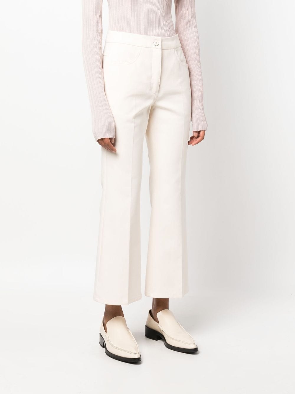 pressed-crease flared trousers - 3