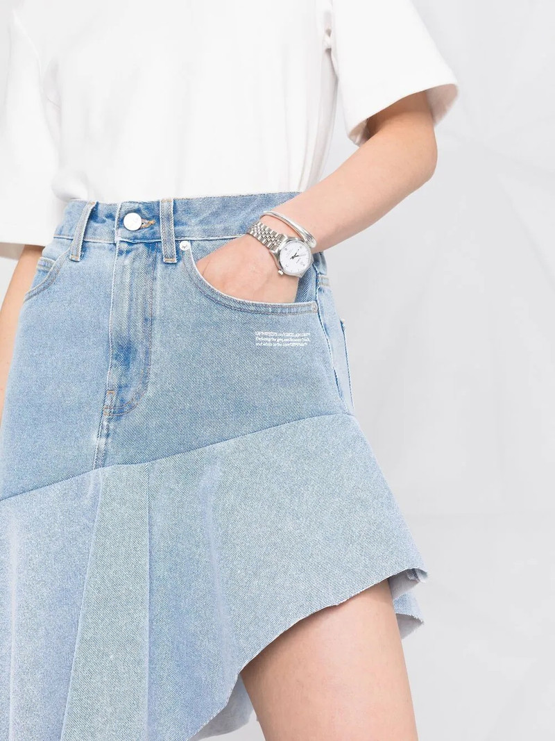 asymmetric ruffled denim skirt 3
